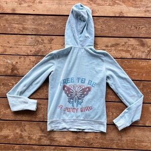 Juicy Couture Light Blue Hoodie with Butterfly Design